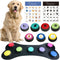 7 Colour Voice Recording Button, Dog Communication Buzzer Button for Pet Training, 30-Second Record and Playback, Includes Waterproof Pad and 50 Scenario Stickers.